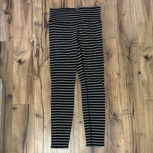 Athleta Black & White Striped Kids Leggings